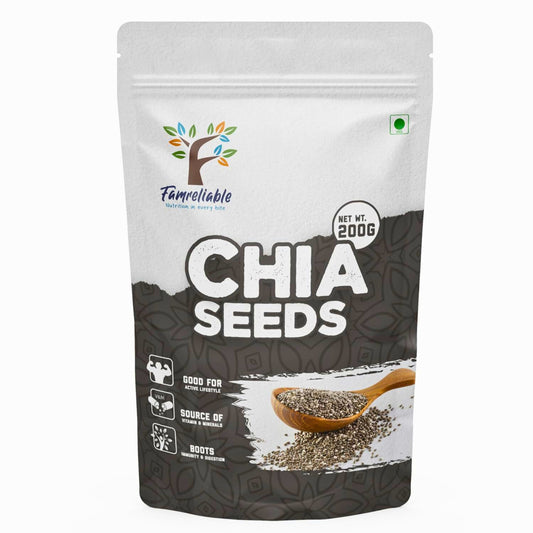 Famreliable Organic Chia Seeds 200g – Omega-3 Rich Superfood