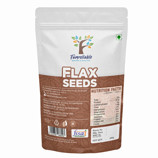 Famreliable Flax Seeds 200g – Omega-3 & Fiber Rich Superfood