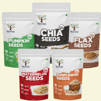 Famreliable Super Seeds Combo Pack 1kg – Chia, Flax, Pumpkin, Sunflower & Watermelon